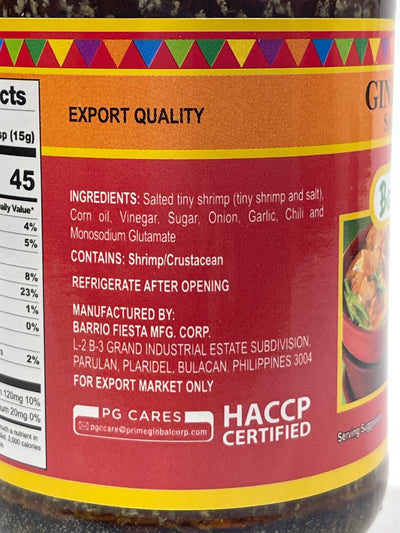 Barrio Fiesta Sautéed Shrimp Paste (Bagoong) SPICY 8.8oz