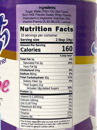 Jans Sweet Cow Sweetened Condensed Creamer UBE Purple Yam 13.4 oz 380 g