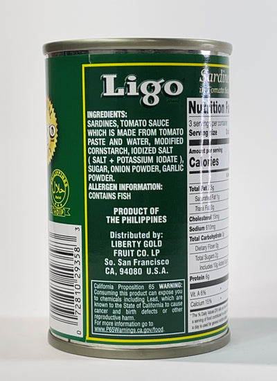 Ligo Sardines in Tomato Sauce (Green) 5.5 oz