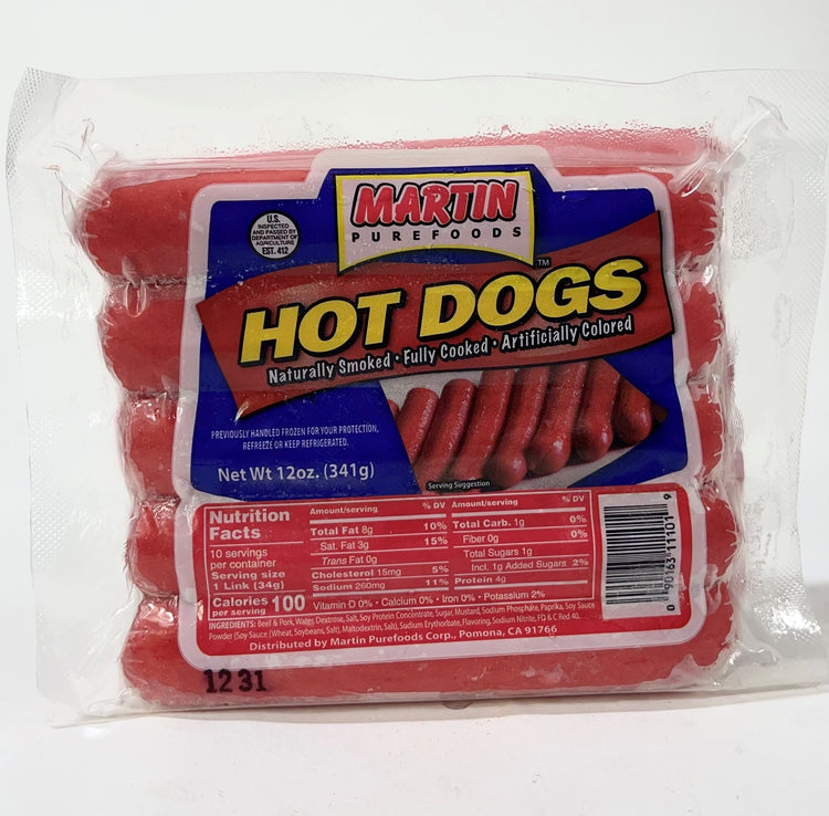 Martin Purefoods Hot Dogs 12 oz 341 g per pack (2-PACK)