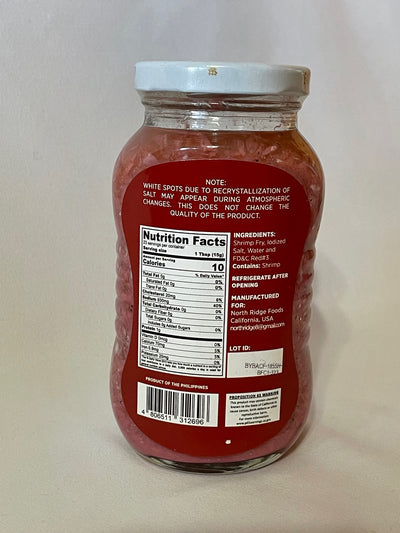 Inday's Best Bagoong Alamang Salted Shrimp Fry 12 oz bottle