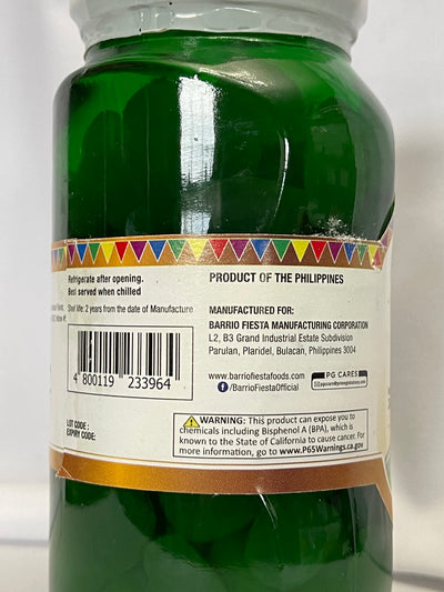 Barrio Fiesta Green Sugar Palm Fruit (BERDENG KAONG) in syrup 12 oz