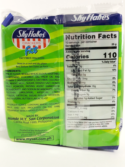 MY San Sky Flakes Crackers Fit Oat Fiber Crackers 10 Pack 250g 8.8 oz