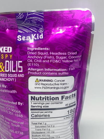 Seakid Mixed Crispy Pusit & Dilis Teriyaki Style 40 g (1.41 oz)