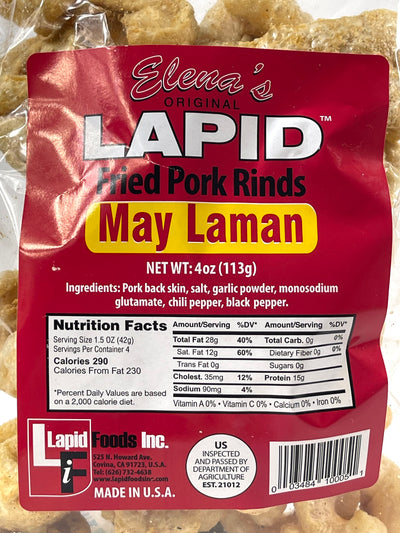Elenas Original Lapid May Laman Fried Pork Rinds Chicharon 113 g