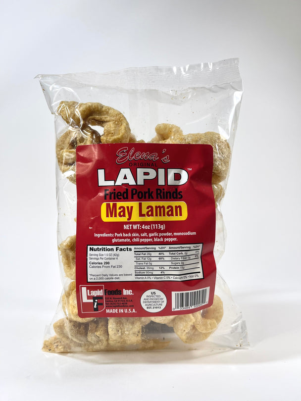 Elenas Original Lapid May Laman Fried Pork Rinds Chicharon 113 g