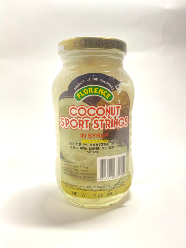 Florence Coconut Sport Strings in Syrup Macapuno 12 oz (340 g)
