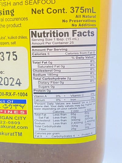 Pinakurat Spiced Natural Coconut Vinegar Large 375ml