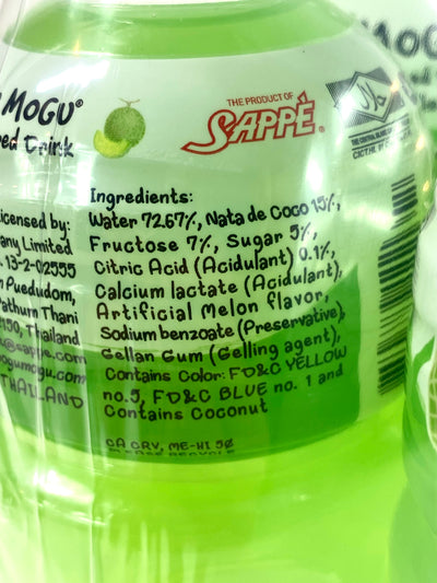 Mogu Mogu Drink with Nata de Coco MELON Flavored 10.8 f oz 320 mL (6-PACK)