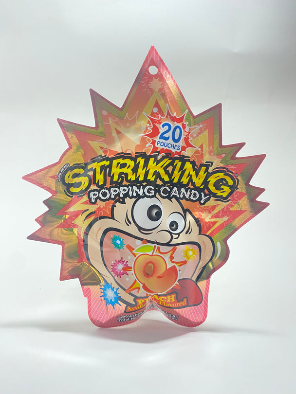 Striking Peach Popping Candy 20 Pouches x 0.53 oz (1.5g)