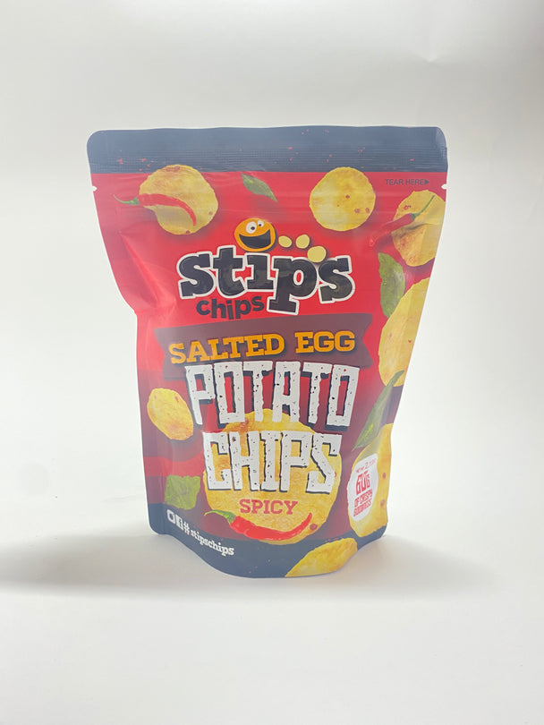 Stips Chips Salted Egg Potato Chips Spicy Small 60 g 2.12 oz