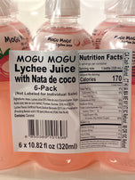 Mogu Mogu Drink with Nata de Coco LYCHEE Flavored 10.82 f oz x6
