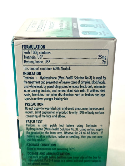 Splash Maxi-Peel Exfoliant Solution # 3 Tretinoin Hydroquinone 60 mL