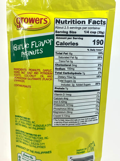 Growers Garlic Flavor Peanuts 80g