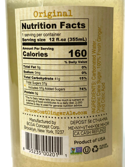 Unfiltered Bruce Cost Ginger Ale Original 12 fl oz