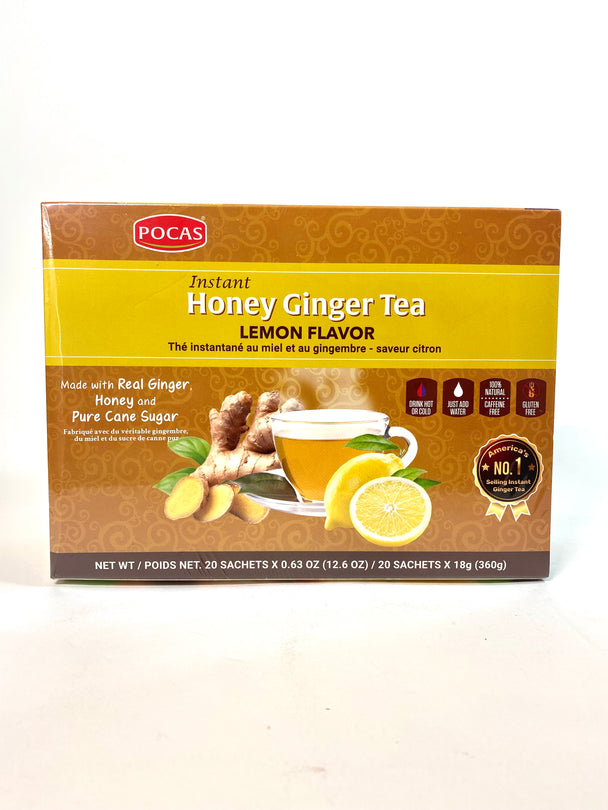 Pocas Instant Honey Ginger Tea Lemon Flavor (20 Sachets x 18g)