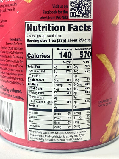 Pik-Nik Ketchup Fries Thick Cut Potatoes Small 4oz