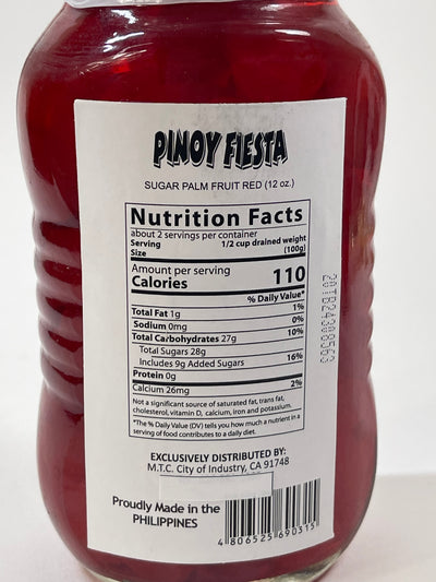 Pinoy Fiesta Sugar Palm Fruit Pulang  Kaong Red 340 g