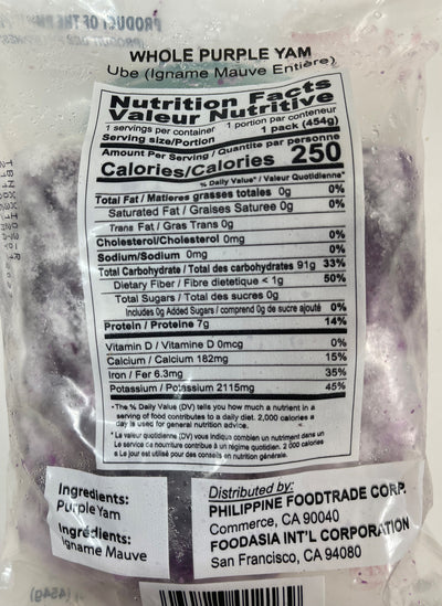 Tropics Whole Purple Yam 454 g