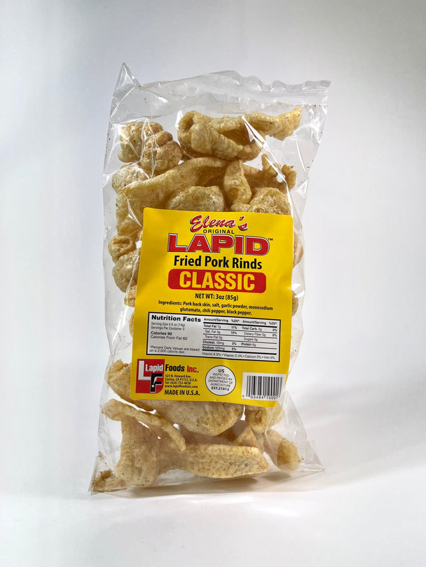 Elenas Original Lapid Classic Fried Pork Rinds Chicharon 85 g