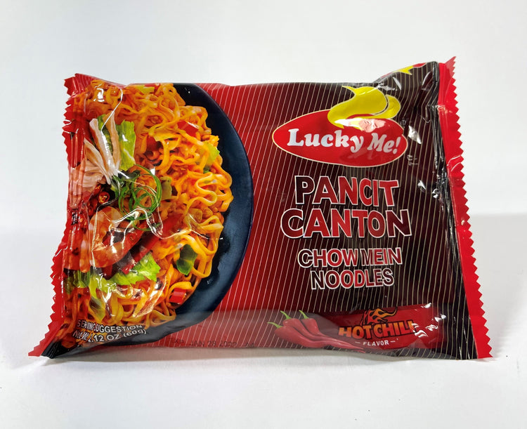 Lucky Me Pancit Canton Chow Mein Noodles Hot Chili 60 g