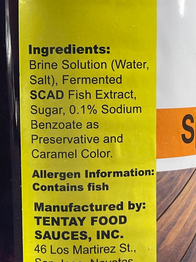 Tentay Patis Special Fish Sauce 25.36 f oz 750 mL