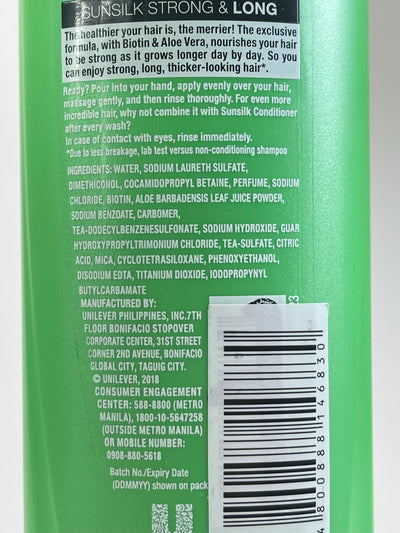 Sunsilk Co-Creations Strong and Long Shampoo Biotin and Aloe Vera 180 mL