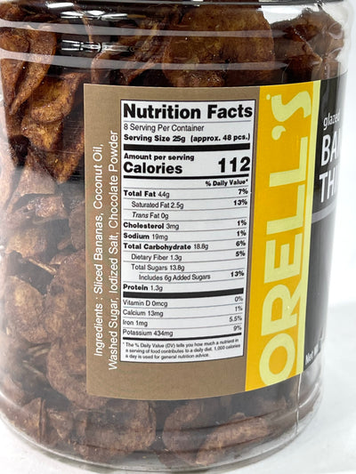 Orell's Glazed Banana Thins Chocolate 7 oz