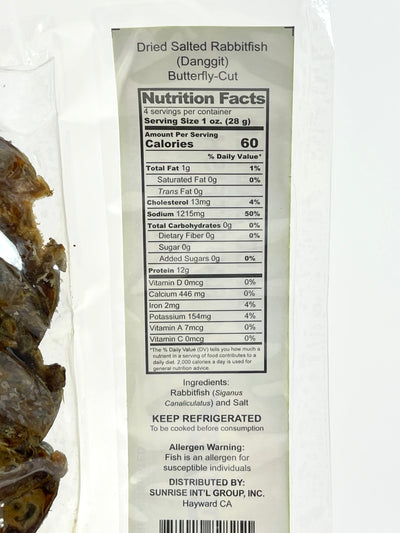 Sunrise Dried Salted Rabbitfish (Danggit) 4 oz