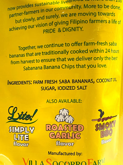 Villa Socorro Farm Sabanana Banana Chips Sweet Original 100g